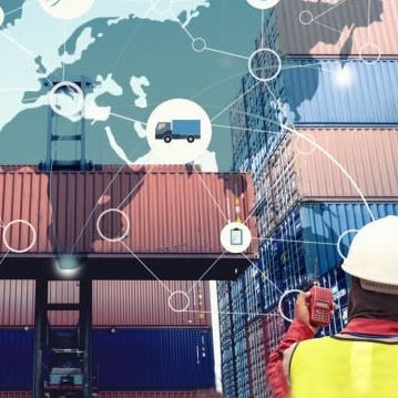 Terminal kontainer dan crane bongkar muat untuk sea freight